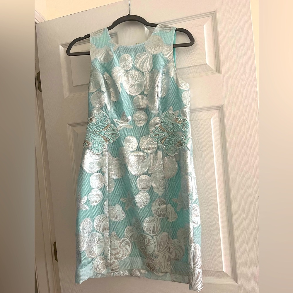 blue and silver Lilly Pulitzer dress
